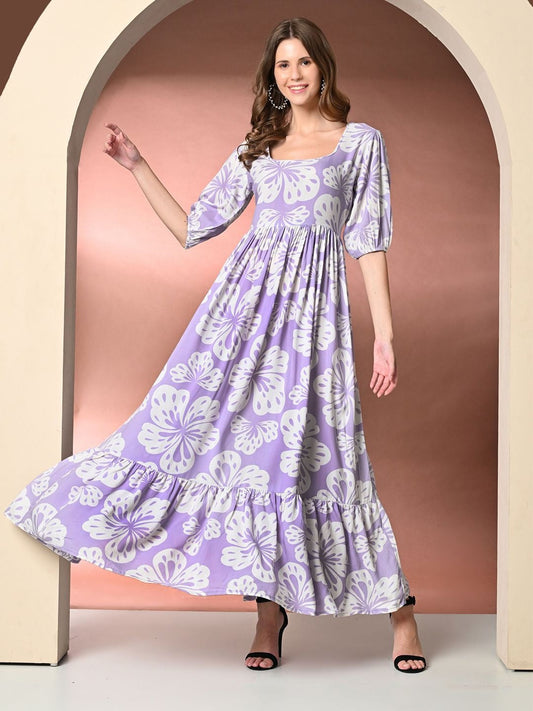 DAEVISH Women Floral Print Maxi Dress