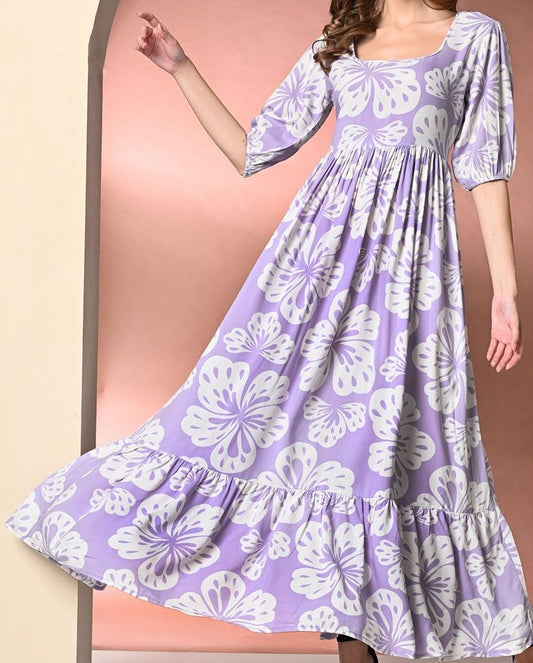 DAEVISH Women Floral Print Maxi Dress